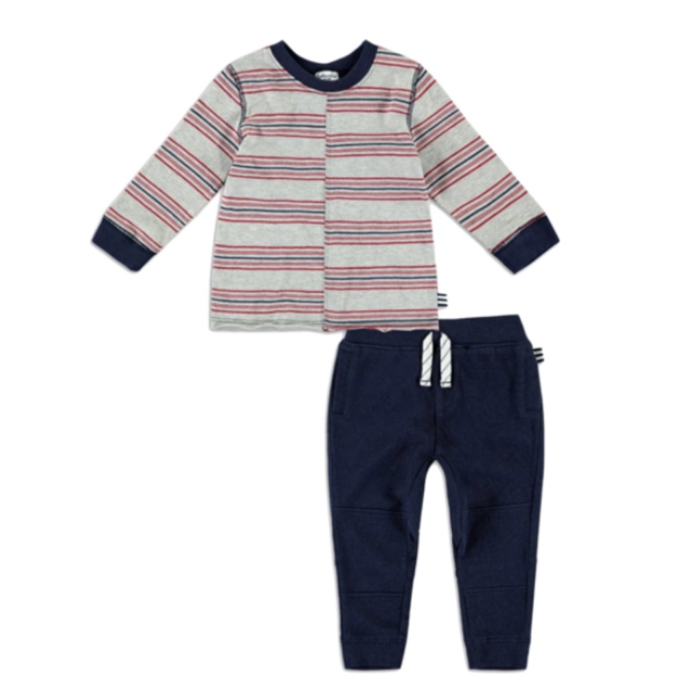 NWT Splendid Reverse Stripe T-Shirt & Jogger Set